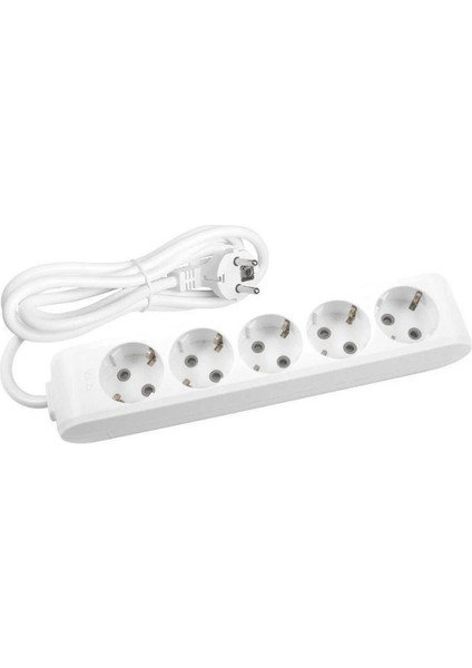 Multi Let (5'li) Beşli Priz Topraklı Çocuk Korumalı Kablolu 1 (Bir) Metre (2 Adet)