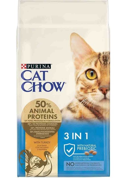 Cat Chow Purina Cat Chow 3ü1 Arada Hindili Yetişkin Kedi Maması 15 kg