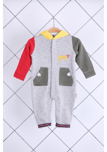 Babyhola Kız Erkek Çıtçıtlı Kapüşonlu Spor Tulum 12644