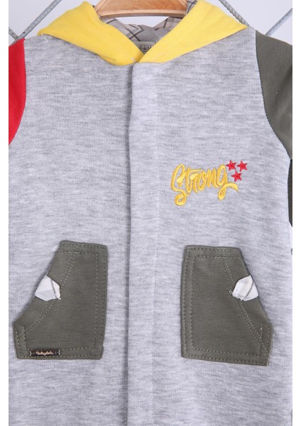 Babyhola Kız Erkek Çıtçıtlı Kapüşonlu Spor Tulum 12644