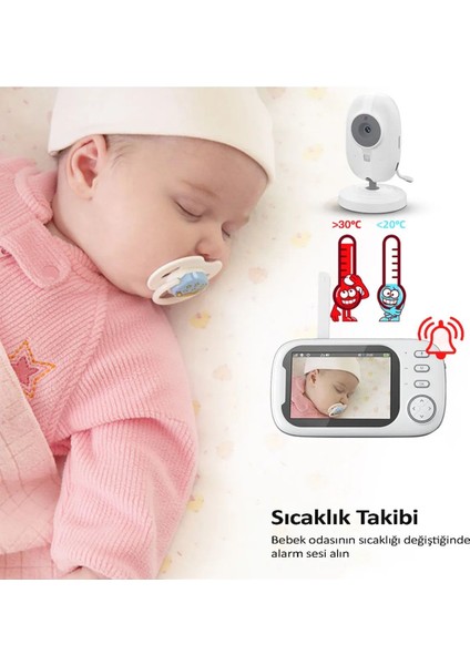 Gece Görüş 1mp Full Hd Tf Kart Girişli Wi-Fi 2.4g Monitörlü Akıllı Kamera BLM35