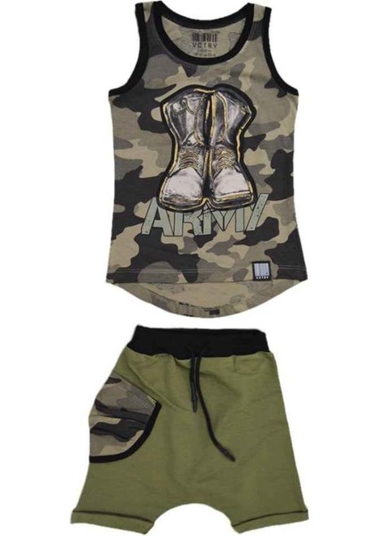 Army Şortlu Atlet 2'li Erkek Çocuk Takım 79548
