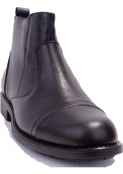 10216740 Siyah Cilt Ortopedik Günlük Deri Erkek Bot
