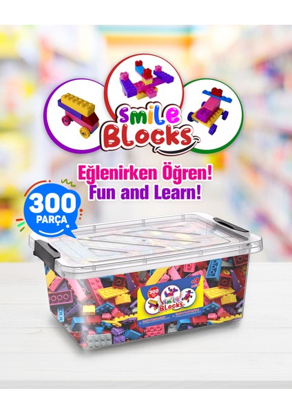 Smile Blocks  Parçalı Setler 300 Parça Plastik Kutulu Mikro Blok