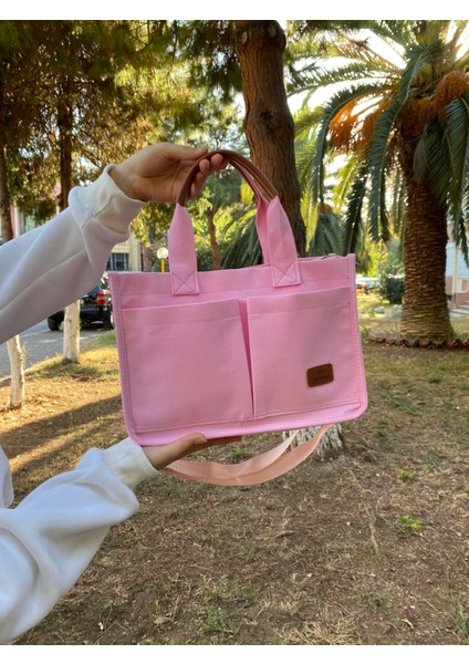 Kadın Kanvas Cepli Tote Bag Omuz Çantası modelleri