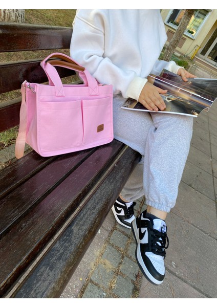 Kadın Kanvas Cepli Tote Bag Omuz Çantası indirimleri