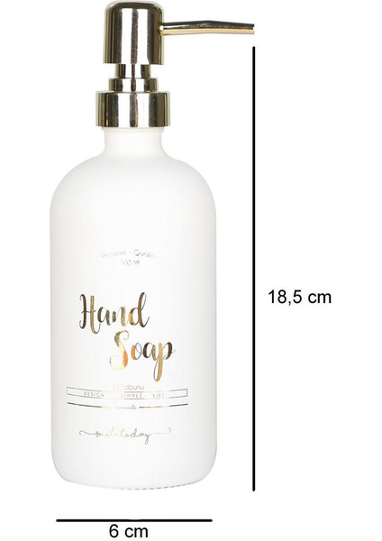 Miniminti Beyaz Cam El Sabunu Şişesi - 500 ml (Hand Wash)