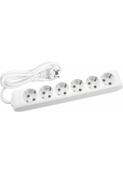 Multi Let (6'lı) Altılı Priz Topraklı Çocuk Korumalı Kablolu 1 (Bir) Metre (8 Adet)