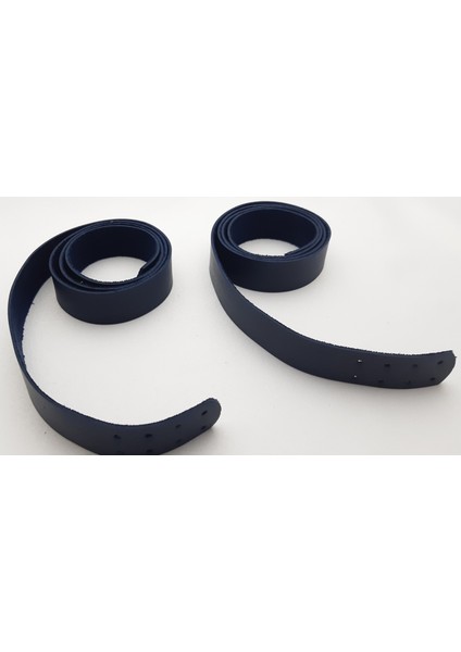 Lacivert Renk Çiftli Dikmeli 80 cm x 2 cm x 2 Adet Deri Çanta Sapı