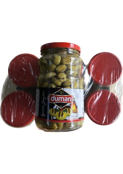 Duman Gurme Kahvaltılık Izgara Yeşil Zeytin Kavanoz 1000  gr 6 Adet