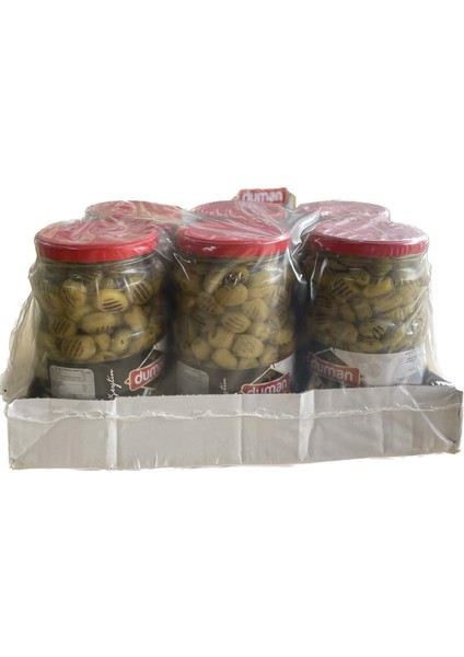 Duman Gurme Kahvaltılık Izgara Yeşil Zeytin Kavanoz 1000  gr 6 Adet