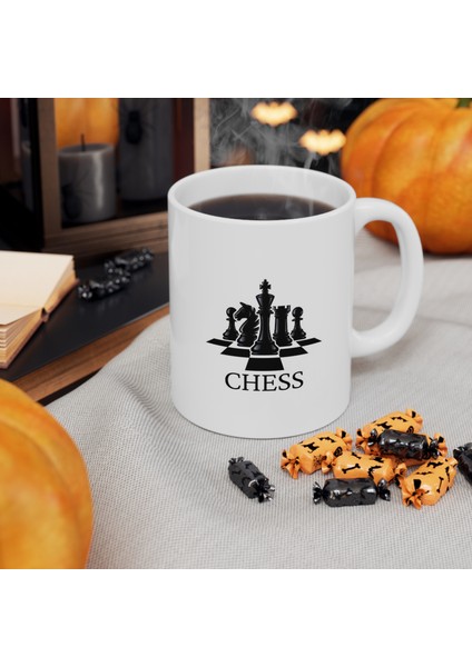 Satranç "chess" Temalı Baskılı Kupa Bardak