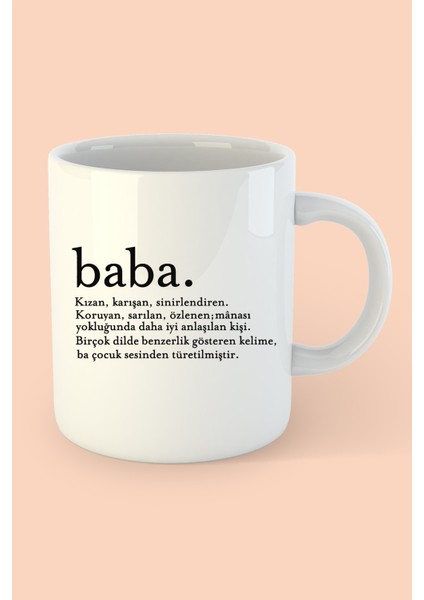 Baba Baskılı Porselen Kupa