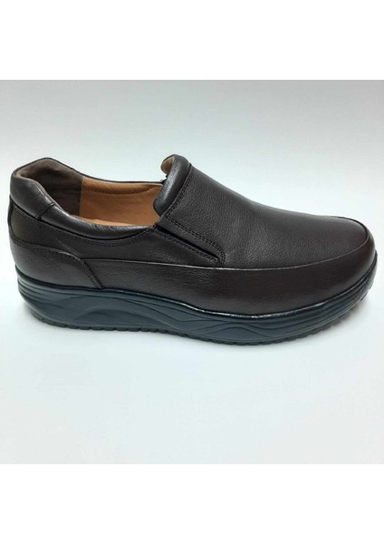 Deri Rahat Günlük Kahverengi Bağcıksız Erkek Yürüyüş Ayakkabısı C-7653953