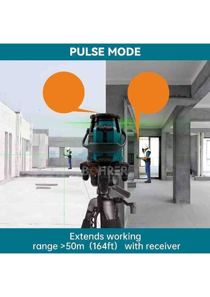 Çok Hatlı Lazer Hizalama 4 Dikey 1 Yatay Çizgi 360 C Dönen Taban Şarj Edilebilir Batarya 30M Menzil