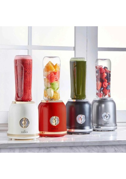 Retro Personal Kişisel Smoothie Blender Gri