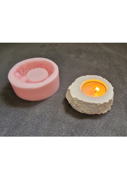 7,9cm Kütük Mumluk Silikon Kalıp K-1234