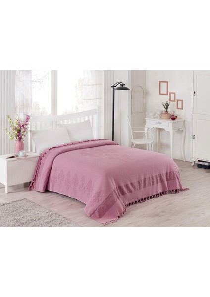 Ahuse Çift Kişilik 200CM x 220CM Battal Boy Saçaklı Havlu Pike %100 Pamuk Rahat Terletmez