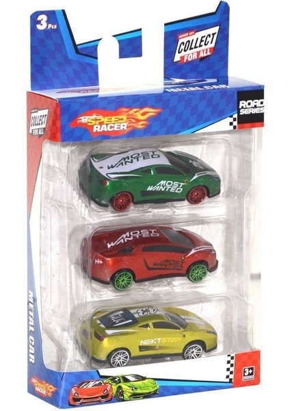 Toy-23 Toysan, 3'lü Speed Racer Metal Araba Seti fırsatları