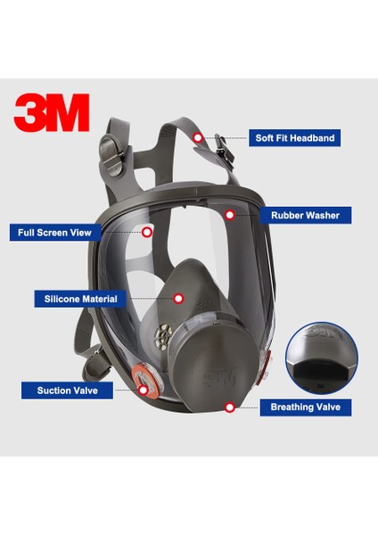 6000 Serisi Tam Yüz Maskesi modelleri