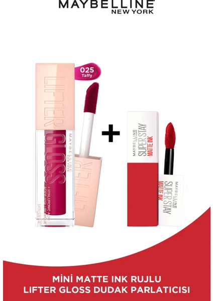 Maybelline New York Lifter Gloss Nemlendirici Dudak Parlatıcısı - 25 Taffy & Maybelline Mini Matte Ink