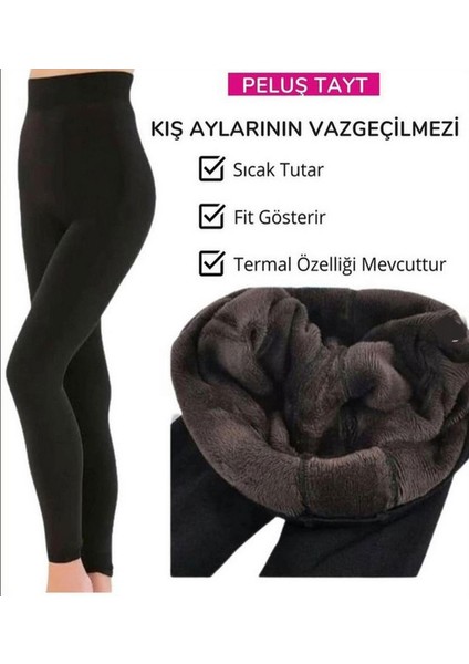 Kadın Peluş Termal Tayt - 2 Adet