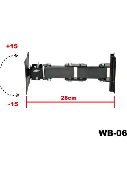 Wb-06 Hareketli Monitör Duvar Askı Aparatı 17"-27"