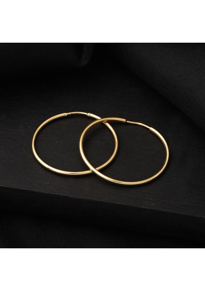 Altın Halka Küpe 14 Ayar 3,5 Cm. Çaplı fırsatları