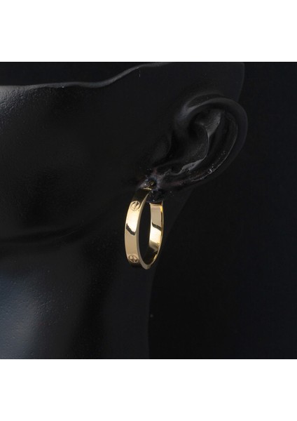 Kartiyer 14 Ayar Altın 3 Cm. Çaplı Halka Küpe