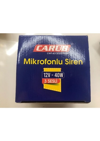 3 Sesli Mikrofonlu Megafonlu Siren Carbon 300 Db 12V CRB-007