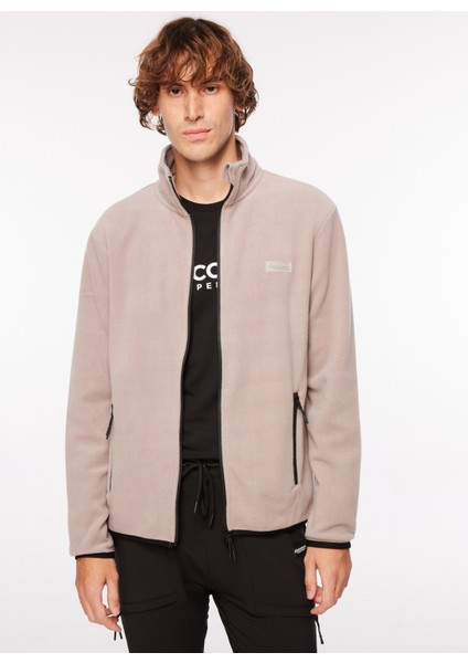 Gri Erkek Kapüşonlu Polar Sweatshırt D3WM-SWT2