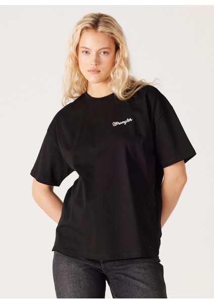 Bisiklet Yaka Siyah Kadın T-Shirt W7R9EE001-SIYAH