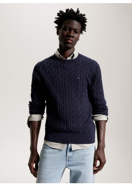 Bisiklet Yaka Slim Fit Mavi Erkek Kazak MW0MW33132DW5 fiyatları