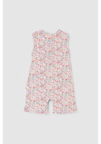 Bambu Çiçek Desenli Kolsuz Şort Tulum modelleri