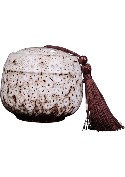 Seramik Çay Teneke Kutu Gıda Kabı Mutfak Süsleri Depolama Portları Kavanoz Beyaz 10.5X10CM500ML (Yurt Dışından)