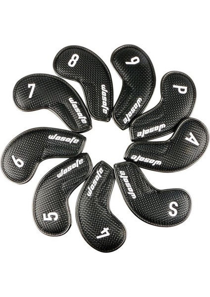 9 Adet Golf Demir Kafa Kapakları Set Golf Kulübü Kafa Kapağı Golfçü Ekipmanı Siyah Dokuma Dokusu (Yurt Dışından) modelleri