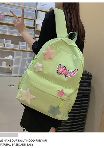 Üniversite Öğrencileri Lise Öğrencileri Ortaokul Kızları Genç Yıldız Sırt Kadın Için Niş Tasarımlı Okul Çantası (Yurt Dışından) modelleri