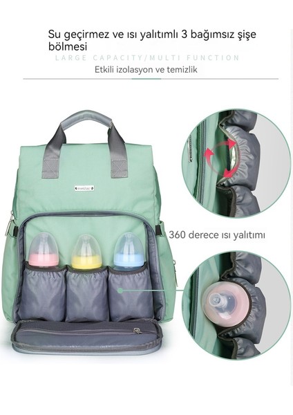 Moda Çok Fonksiyonlu Büyük Kapasiteli Su Geçirmez ve Makinede Yıkanabilir Anne Sırt Anne ve Bebek Gezi Çantası (Yurt Dışından) fiyatları