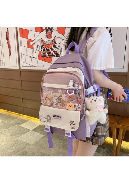 Okul Kadın Üniversite Öğrencisi Sırt Ya Uygun ve Sevimli Ortaokul Öğrencisi Ilkokul Öğrencisi Üçüncü Ila Altıncı Sınıf Sırt Çantası (Yurt Dışından) modelleri