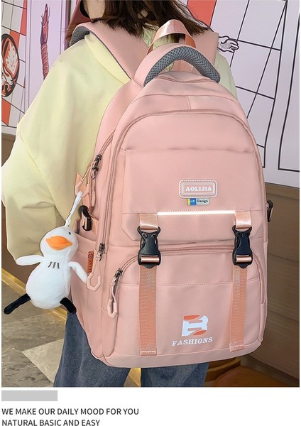 Üç Ila Altıncı Sınıflardaki Ilkokul Kızları Için Okul Orta ve Lise Öğrencileri Için Geniş Kapasiteli Çok Katmanlı Düz Renkli Sırt Çantası (Yurt Dışından) indirimleri