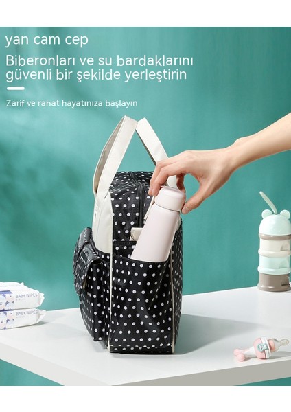 Su Geçirmez Çok Fonksiyonlu Büyük Kapasiteli Çapraz Vücut Omuz Mumya Moda Anne ve Bebek Taşınabilir Doğum Çantası (Yurt Dışından)