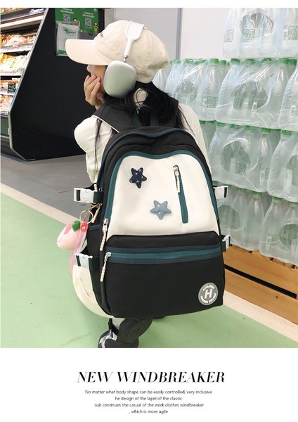 Geniş Kapasiteli Zıt Renkli ve Çok Yönlü Ortaokul Kızları Için Okul Üniversite Öğrencileri Için Niş Sırt Ya Uygun ve Sade Çantası (Yurt Dışından) modelleri