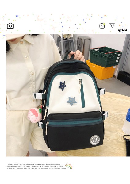 Geniş Kapasiteli Zıt Renkli ve Çok Yönlü Ortaokul Kızları Için Okul Üniversite Öğrencileri Için Niş Sırt Ya Uygun ve Sade Çantası (Yurt Dışından) indirimleri