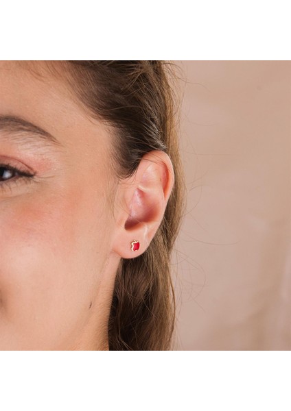 14K Altın Elma Küpe