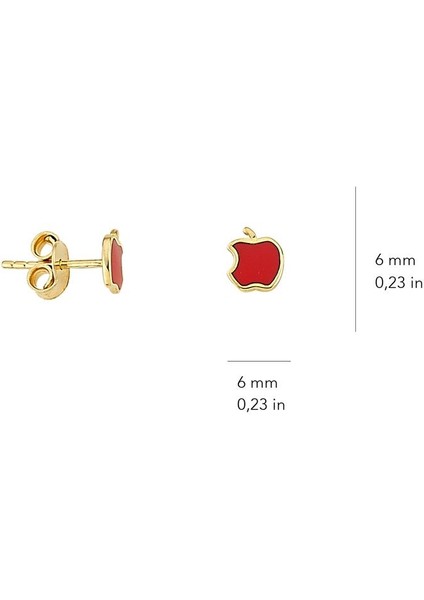 14K Altın Elma Küpe indirimleri