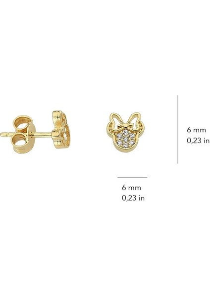 14K Altın Mınnıe Mouse Küpe