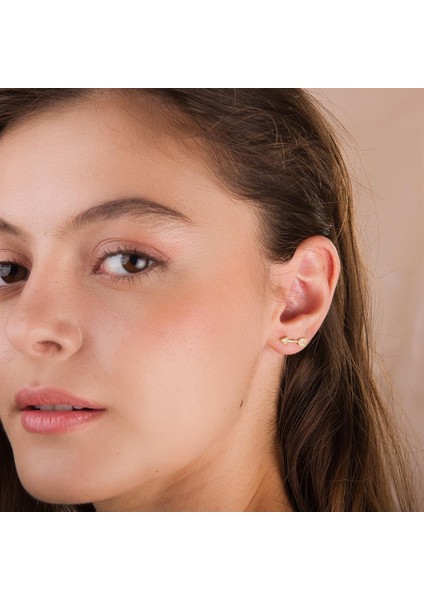 14K Altın Aşk Oku Küpe