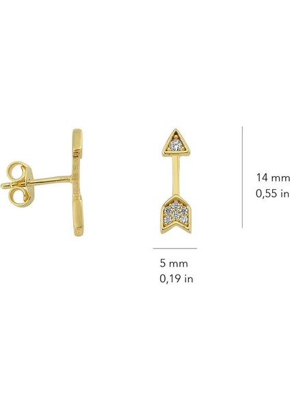 14K Altın Aşk Oku Küpe indirimleri