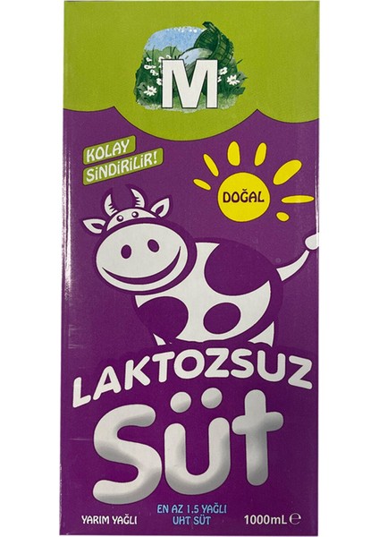 Yarım Yağlı Laktozsuz Uht Süt 1 L