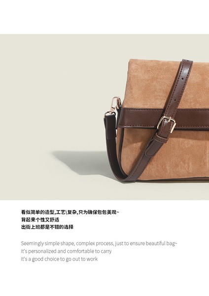 Retro Süet Kontrast Renkli Çok Yönlü Gündelik Omuz Çantası (Yurt Dışından) fırsatları